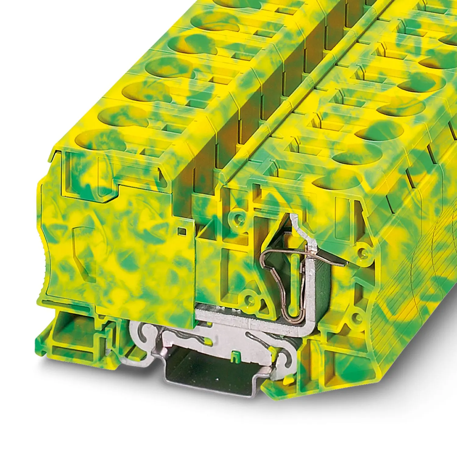 Produktfoto 1 von Phoenix Contact ST 35-PE Schutzleiterklemme 1 Gelb, Grün, 2.5 to 35 mm², 8 kV ZUGFEDER IECEx, ATEX