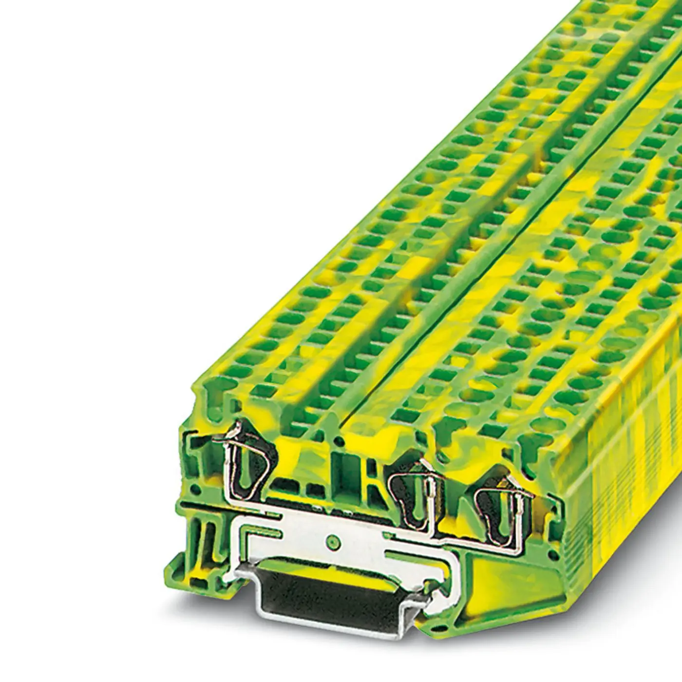 Produktfoto 1 von Phoenix Contact ST 4-TWIN-PE Schutzleiterklemme 1 Grün, Gelb, 0.08 to 6 mm², 8 kV Klemme