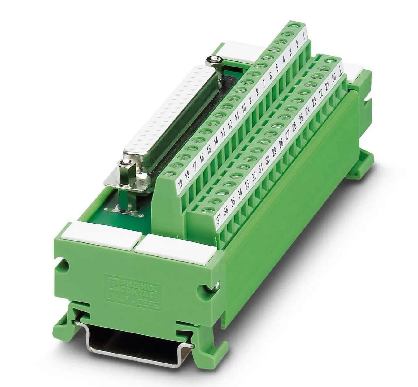 Produktfoto 1 von Phoenix Contact UM Schnittstellenmodul D-SUB, Buchse, 37-polig, 60 V dc, 25 V ac, DIN-Hutschiene 2.5A