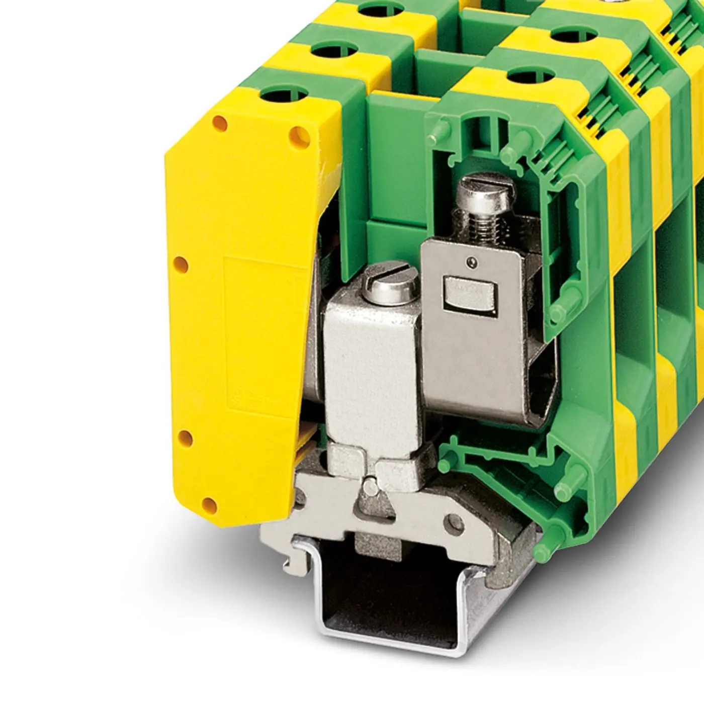 Produktfoto 1 von Phoenix Contact USLKG 50 Schutzleiterklemme 1 Gelb, Grün, 8 kV Schraubbefestigung IECEx, ATEX