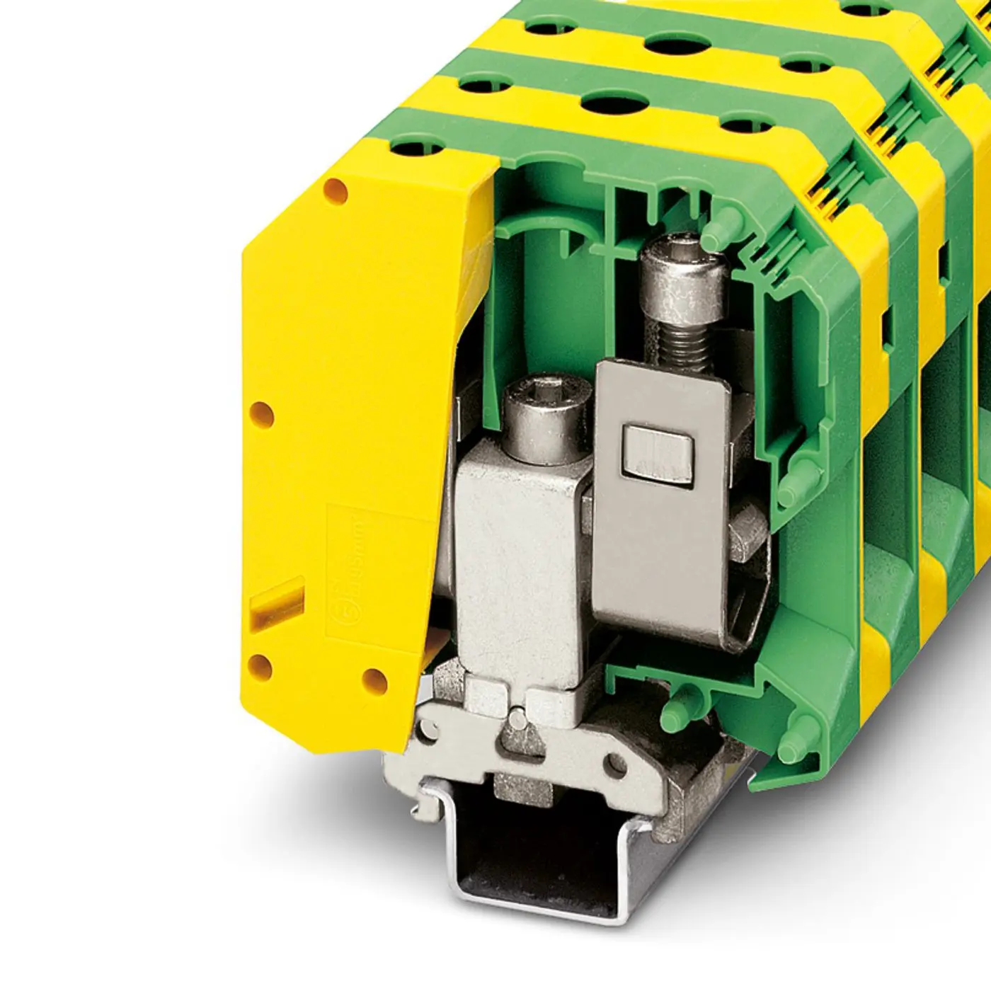Produktfoto 1 von Phoenix Contact USLKG Schutzleiterklemme 1 Gelb, Grün, 8 kV Schraubbefestigung ATEX