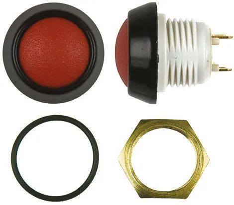 Produktfoto 1 von ITW 48 Miniaturdruckschalter Panel Ø 13.6 mm, SPST Rot, IP40