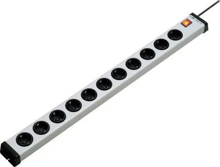 Produktfoto 1 von Ehmann Socket Strips Typ F Steckdosenleiste Überspannungsschutz, 11-fach 16A CEE 7/7 Deutscher Schuko / Französisch, 3m