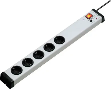 Produktfoto 1 von Ehmann Socket Strips Typ F Steckdosenleiste Überspannungsschutz, 5-fach 16A CEE 7/7 Deutscher Schuko / Französisch