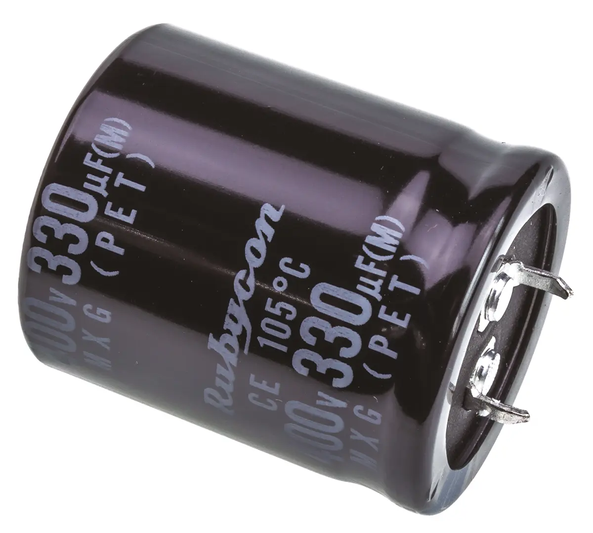 Produktfoto 1 von Rubycon MXG Snap-In Aluminium-Elektrolyt Kondensator 330μF ±20% / 400V dc, Ø 30mm x 35mm, bis 105°C