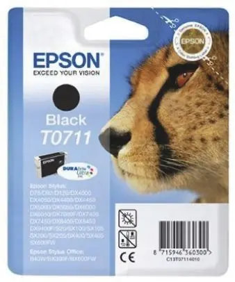 Produktfoto 1 von Epson T0711 Tintenpatrone für SX610FW, DX7400, DX4450, DX7000F, DX5000, DX9400, SX218, DX9400F, D120, BX610FW, B40W,