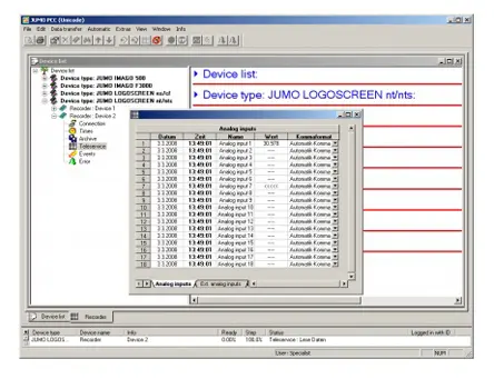 Produktfoto 1 von Jumo Kurvenschreiber Zubehör Software - PCA Kommunikations Server für Jumo-Anzeige, Jumo-Aufzeichnungsgerät,