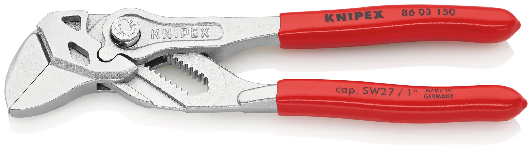 Produktfoto 1 von Knipex 86 03 Zangenschlüssel / Backen 27mm Glatt 150 mm