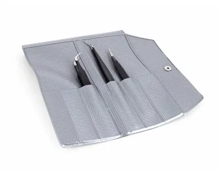 Produktfoto 1 von ideal-tek Edelstahl Pinzettensatz, 115 mm, Spitze Spitz Antimagnetisch 3-teilig ESD-Sicherheit