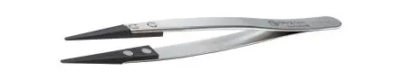 Produktfoto 1 von ideal-tek Kunststoff, Edelstahl Pinzette, 130mm, Spitze Rund, Sehr Fein, Gerade Antimagnetisch 1-teilig ESD-Sicherheit