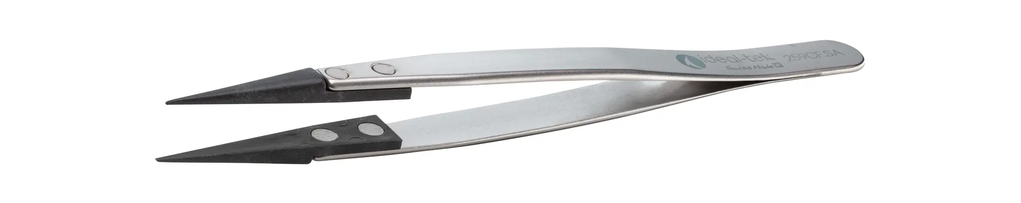 Produktfoto 1 von ideal-tek Edelstahl, Kunststoff Spitze Pinzette, 130 mm Antimagnetisch ESD-sicher