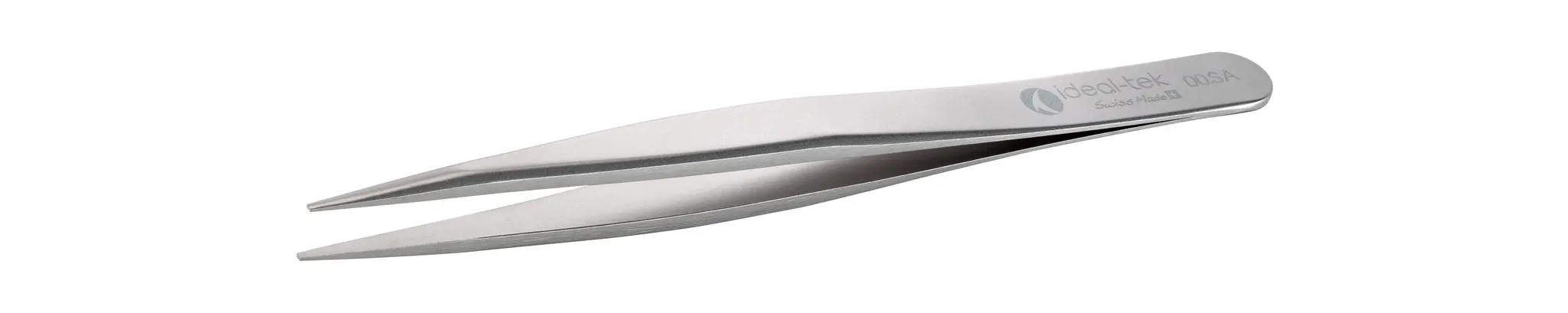 Produktfoto 1 von ideal-tek Edelstahl Pinzette, 120 mm, Spitze Flach, Abgerundet Antimagnetisch