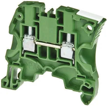 Produktfoto 1 von Entrelec ZS4 Anschlussklemmenblock für Durchkontaktierung 2 Grün, 4mm², 1000V ac Schraubbefestigung ATEX