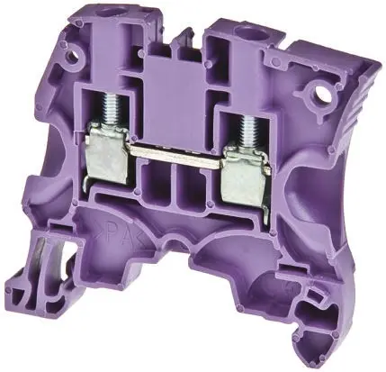 Produktfoto 1 von Entrelec ZS4 Anschlussklemmenblock für Durchkontaktierung 1 Violett, 4mm², 1000V ac Schraubbefestigung ATEX