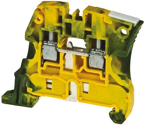 Produktfoto 1 von Entrelec ZS6 Schutzleiterklemme 1 Gelb, Grün, 6 mm², 1000 V Schraubbefestigung ATEX