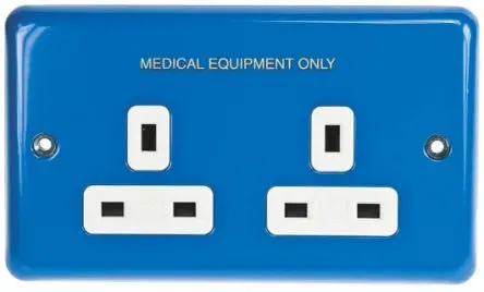 Produktfoto 1 von MK Electric Albany Plus Steckdose Typ G – Britisch 2-fach Innen Dicker Stahl, Urea Formaldehyd Blau / 13A