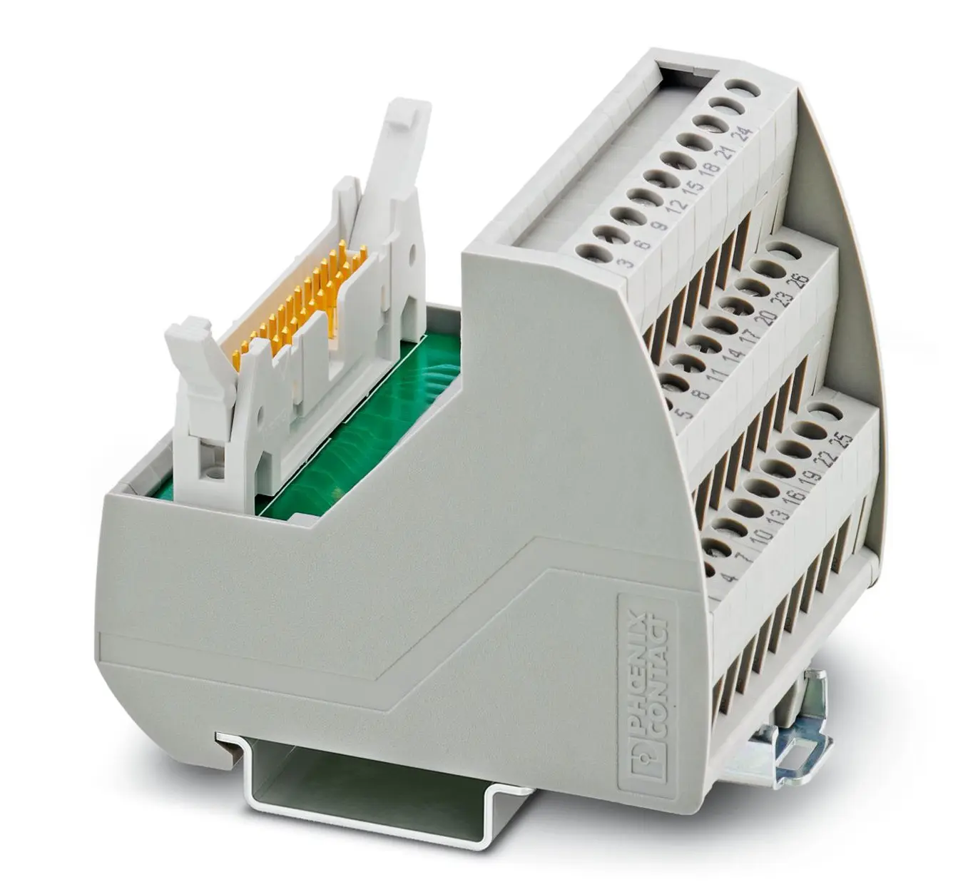 Produktfoto 1 von Phoenix Contact VIP Schnittstellenmodul Flachbandkabel, Stecker, 26-polig, 60 V ac/dc, DIN-Hutschiene 1A