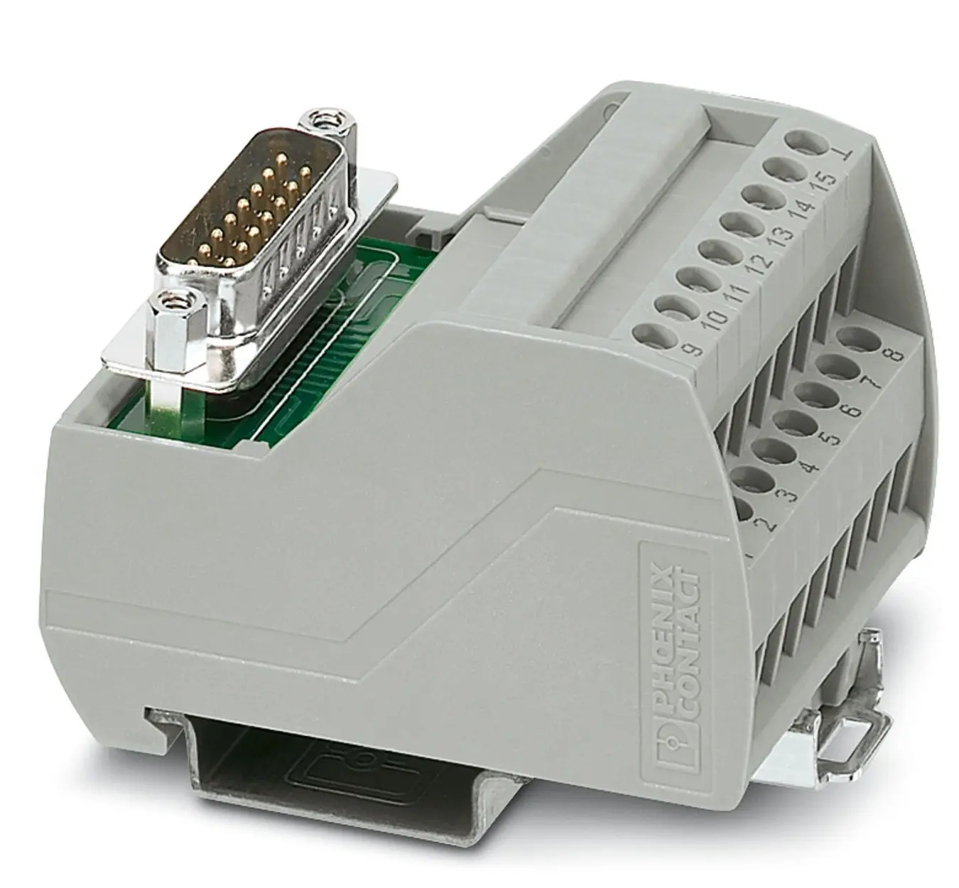 Phoenix Contact VIP-2/SC/D15SUB/M Schnittstellenmodul D-SUB, Stecker, 15-polig, 60 V dc, 25 V ac, DIN-Hutschiene 2A