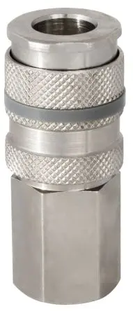 Produktfoto 1 von RS PRO Pneumatische Schnellsteckkupplung, Messing, Stahl 1/2 in Buchse, G, Einzel-Absperrung (eine Seite mit Ventil)