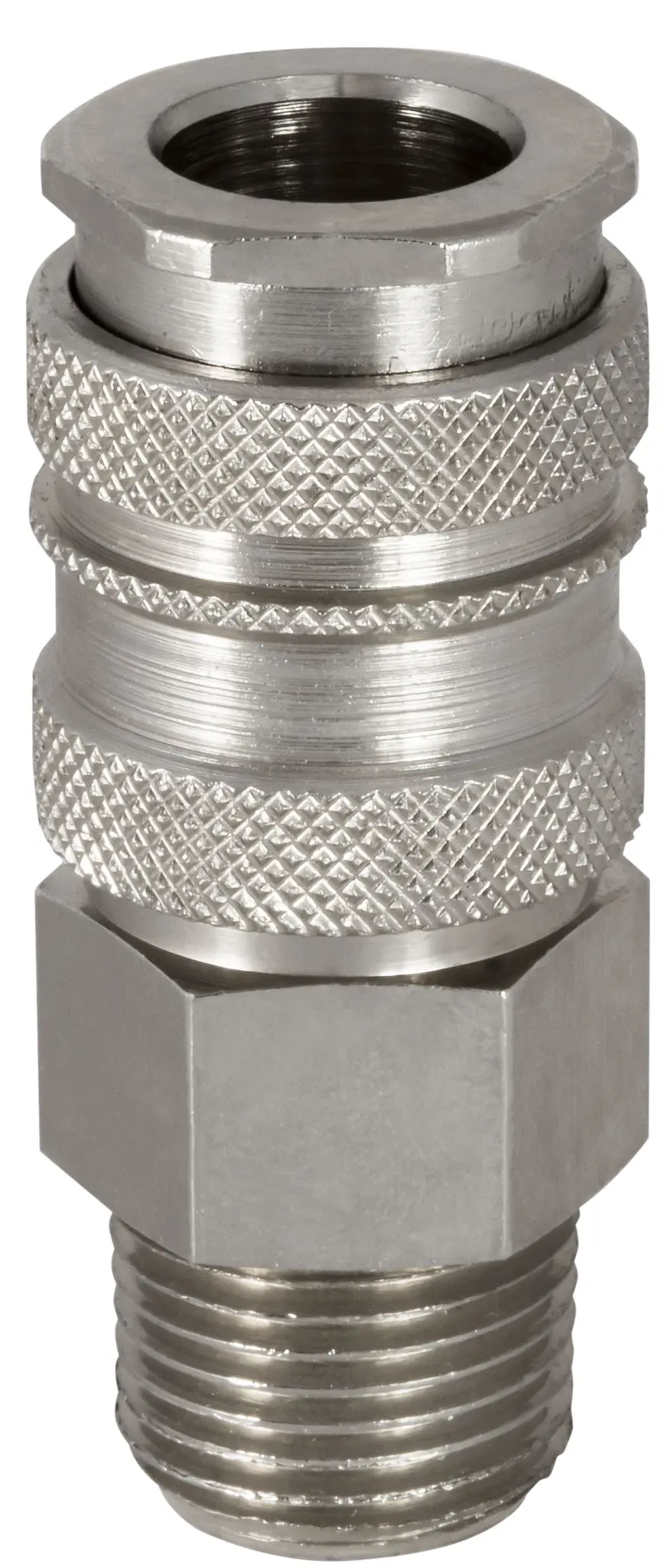 Produktfoto 1 von RS PRO Pneumatische Schnellsteckkupplung Stahl, Messing Stecker, G, Einzel-Absperrung (eine Seite mit Ventil)