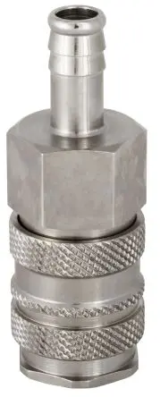 Produktfoto 1 von RS PRO Pneumatische Schnellsteckkupplung, Messing, Stahl Buchse, Stecker, Einzel-Absperrung (eine Seite mit Ventil),