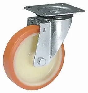 Produktfoto 1 von LAG Drehbar Rolle, Rad ø 100 mm, 200 kg, Ges H. 129 mm, Rad B. 30 mm