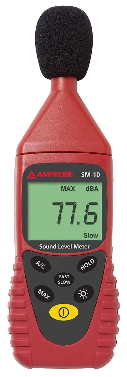 Produktfoto 1 von Amprobe SM 10 LCD Schallpegelmessgerät 35 dB 130 dB 8 kHz IEC 651 Typ 2, ANSI S1.4 Typ 2 0.1 dB