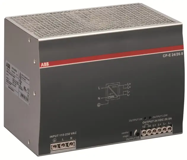 Produktfoto 1 von ABB CP-E DIN-Schienen Netzteil Getaktet 24V dc / 20A 480W 90 → 264 V ac / 120 →370V dc