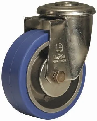 Produktfoto 1 von LAG Drehbar Rolle, Rad ø 100 mm, 100 kg, Ges H. 128 mm, Rad B. 35 mm