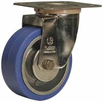 Produktfoto 1 von LAG Drehbar Rolle, Rad ø 100 mm, 100 kg, Ges H. 128 mm, Rad B. 35 mm