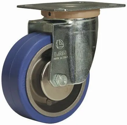 Produktfoto 1 von LAG Drehbar Rolle, Rad ø 100 mm, 100 kg, Ges H. 128 mm, Rad B. 35 mm