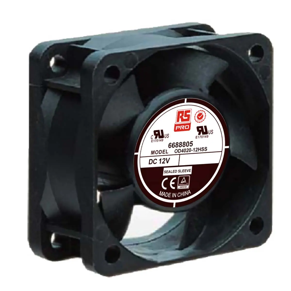 Produktfoto 1 von RS PRO DC-Axiallüfter, Gleitlager, 12 V dc / 1.2W, 40 x 40 x 20mm, 7800U/min, 15.3m³/h