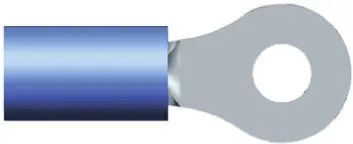 Produktfoto 1 von TE Connectivity PIDG Ringkabelschuh, Isoliert 16 AWG, Nylon, Blau, 14 AWG max.AWG, aussen ø 7.54 mm, innen ø 3.68 mm,
