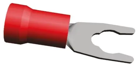 Produktfoto 1 von TE Connectivity PIDG Rot Isoliert Gabelkabelschuh B. 6.35mm, M3.5 Nylon 22 AWG 16 AWG