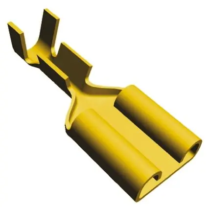 Produktfoto 1 von TE Connectivity FASTON .250 Flachsteckhülse, Gelb, Unisoliert, 6.35 x 0.81 mm, Buchse, 20 AWG min, 15 AWG