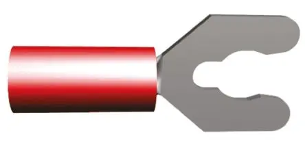 TE Connectivity PIDG Rot Isoliert Gabelkabelschuh B. 9.53mm, M4 Nylon 22 AWG 16 AWG