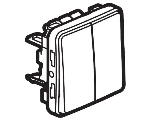 Legrand Plexo 2-Wege-Schalter, 2-polig, Zeitverzögerungsschalter, Schlüsselgesteuerter Schalter, Umschalt-Druckknopf,