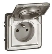Produktfoto 1 von Legrand Soliroc Steckdose Typ E 1-fach Beide Kunststoff Grau / 16A