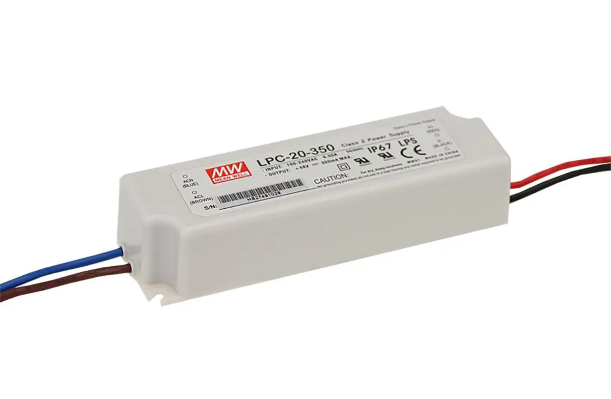 Produktfoto 1 von MEAN WELL LED-Treiber, 16.8 W 264 V ac, 90 V ac, 127V dc, 370 V dc LED-Treiber 350mA, Ausgang 48V, 9 V