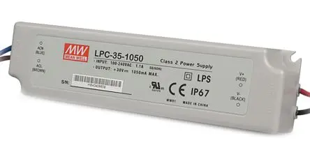 Produktfoto 1 von MEAN WELL LED-Treiber, 31.5 W LED-Treiber 1050mA, Ausgang 30V, 9 V