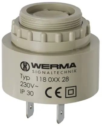 Produktfoto 1 von Werma Piezo-Summer Fallender Ton, Alternierend, Melodischer A-Dur-Dreiklang, 31 oder 42 Töne über DIP-Schalter
