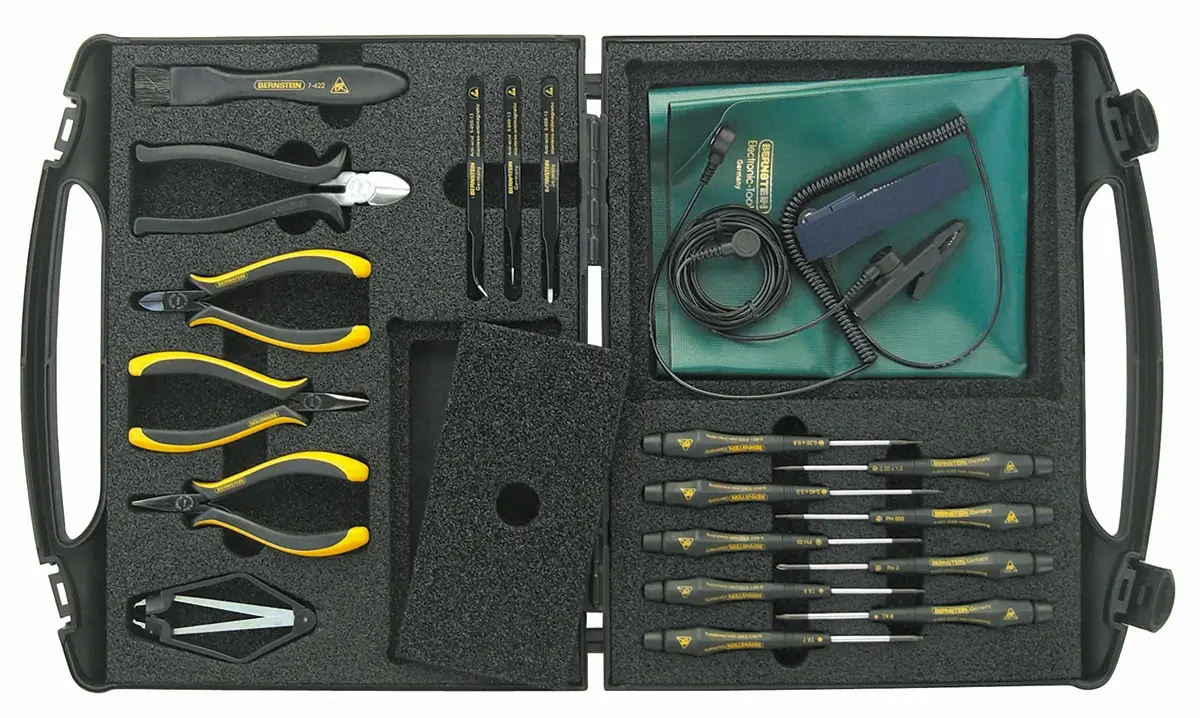 Produktfoto 1 von Bernstein VDE 1000V zugelassen ESD Werkzeugsatz, Tasche 18-teilig