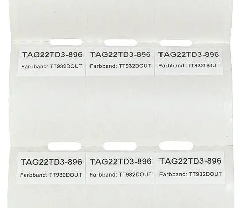 HellermannTyton Kabeletiketten B. 25.4 mm für TT430, TT4000+ 2500 pro Paket auf Weiß, Klar 36.5 mm Beschichtet