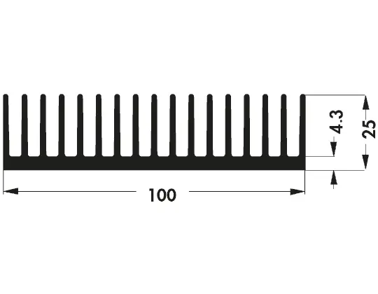 Produktfoto 1 von Fischer Elektronik Kühlkörper für Universelle quadratische Alu, 100 mm x 100mm x 25 mm