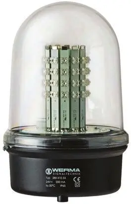 Produktfoto 1 von Werma BM 280 LED Dauer Signalleuchte 230V ac Rot Basis, Ø 142 mm x 218 mm IP65