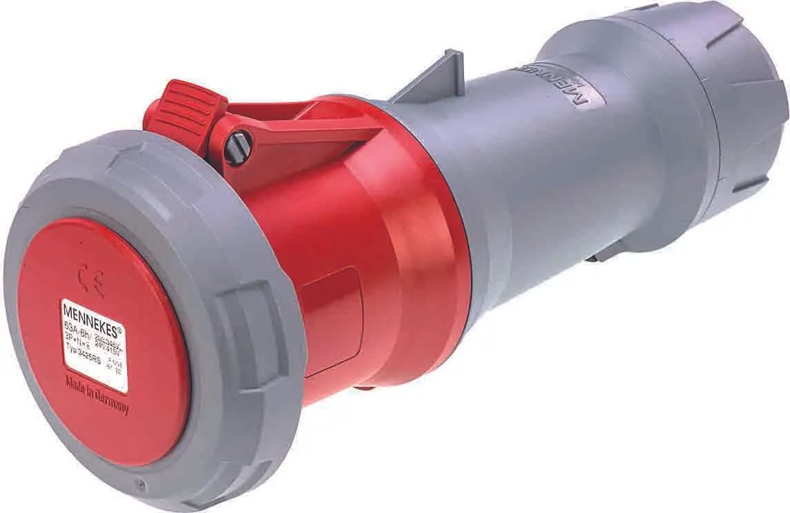 Produktfoto 1 von MENNEKES PowerTOP Leistungssteckverbinder Rot, 400V / 125A, Kabel IP67