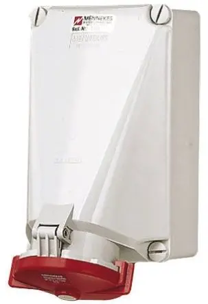 Produktfoto 1 von MENNEKES CEE Steckdosen Rot 3P+N+PE, 415V, Wand gewinkelt IP67 125A