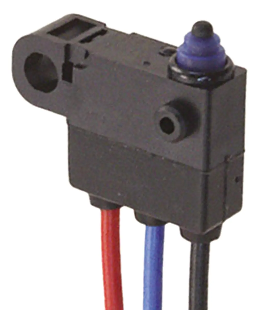 Produktfoto 1 von Omron Mikroschalter Stiftstößel-Betätiger Vorverdrahtet, SPST, 2A IP67 0.75N -40 °C - 85 °C
