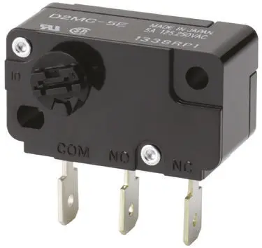Omron Mikroschalter Drehen-Betätiger Stecker, 1-poliger Umschalter, 250 V ac, 30 V dc, 5A IP40 -25 °C - 80 °C