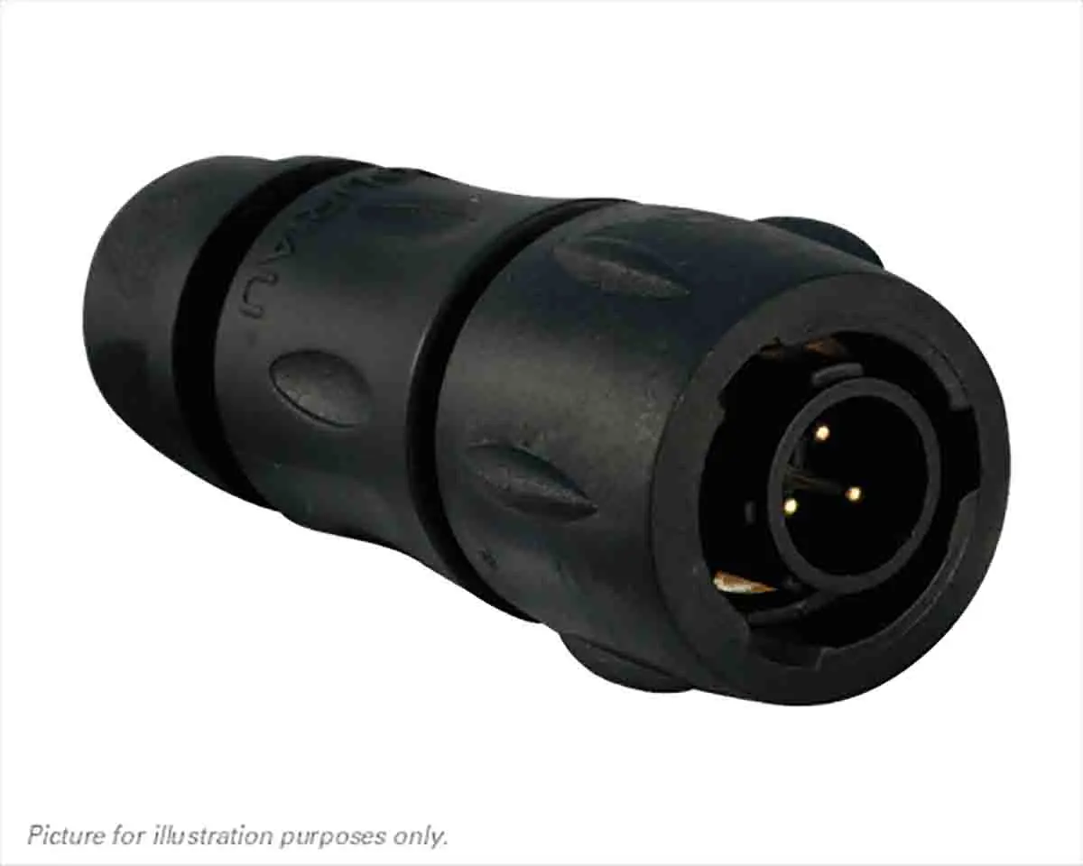 Produktfoto 1 von Souriau Sunbank by Eaton UTS 8 Standard Rundsteckverbinder Buchse 3-polig Stecker 7A Kabel IP68, IP69K
